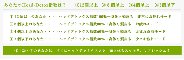 あなたのヘッドデトックス指数は？